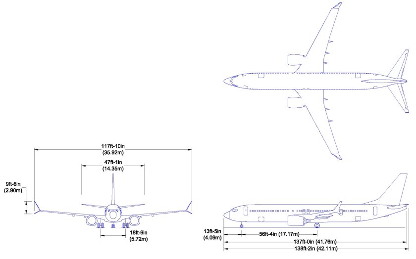 Чертеж самолета боинг 737