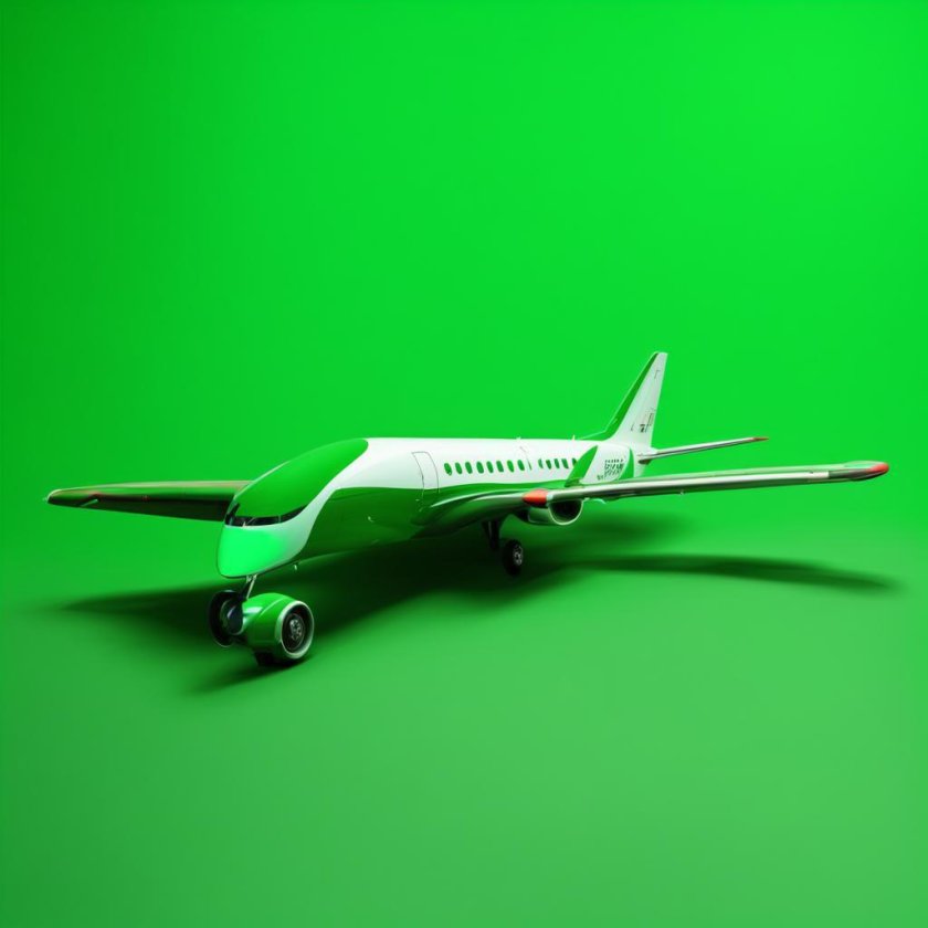 Самолет на зеленом фоне