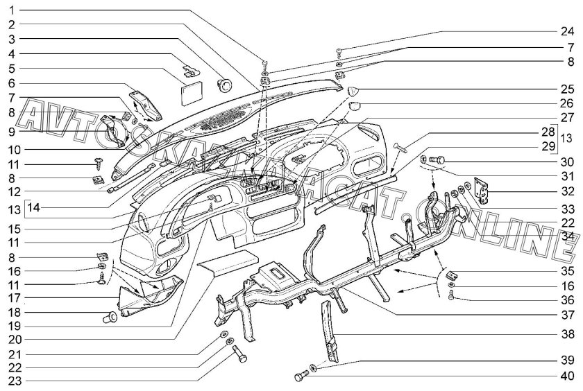 Кронштейн панели Нива Шевроле