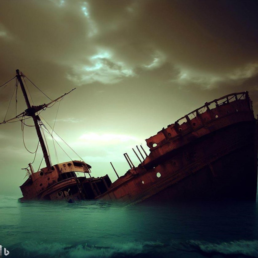 Корабль в океане