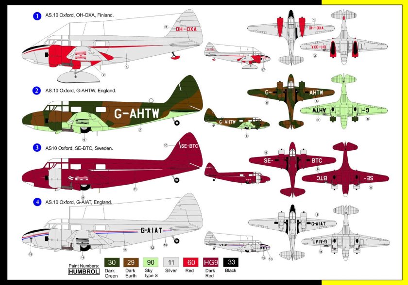 Чертежи Airspeed as.10 "Oxford", тренировочный самолет