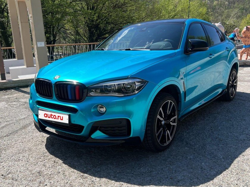 Бмв х 6 голубая