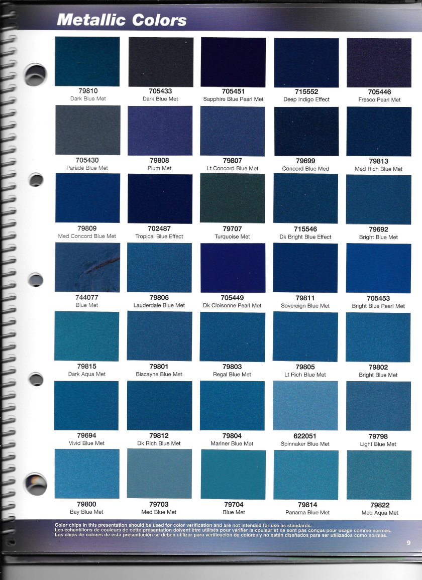 Цвет синий металлик код краски