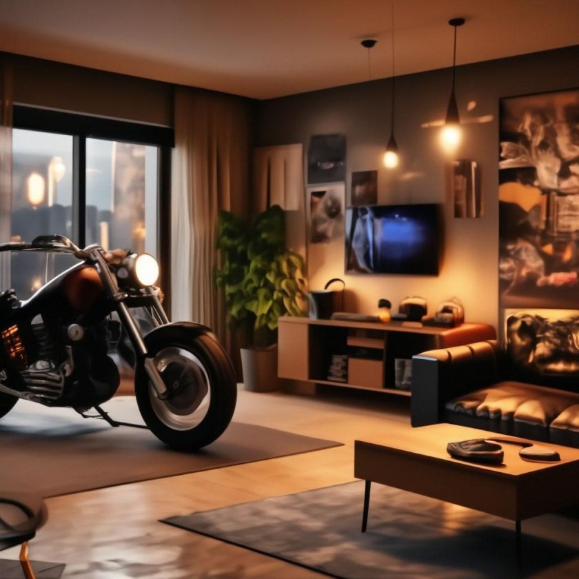 Мотоцикл в комнате