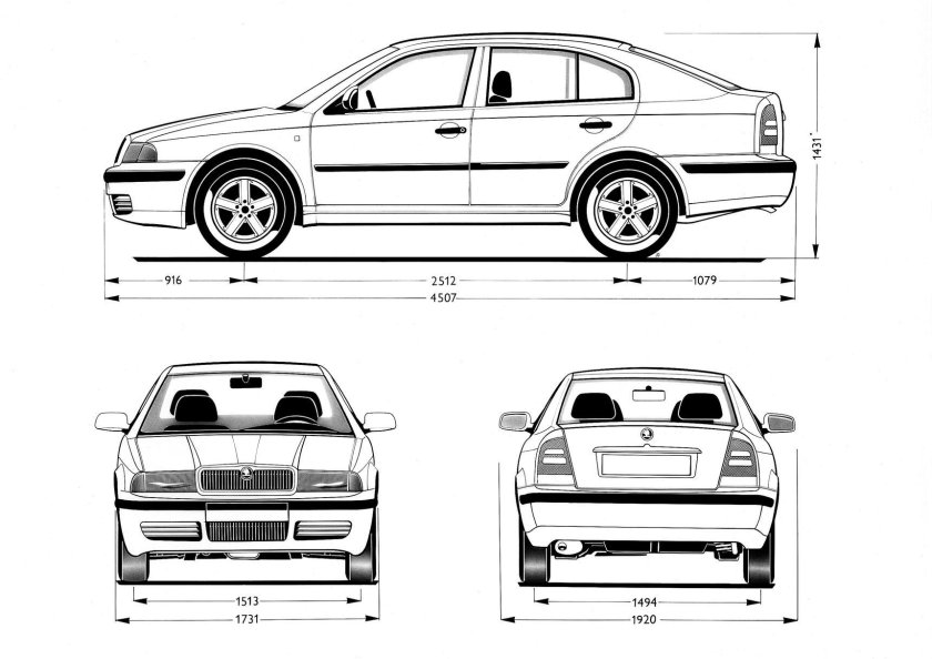 Skoda Octavia Tour габариты
