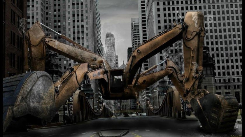 Паук у трактора JCB