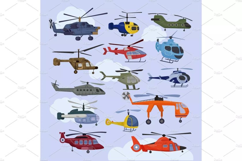 Разные вертолеты для детей