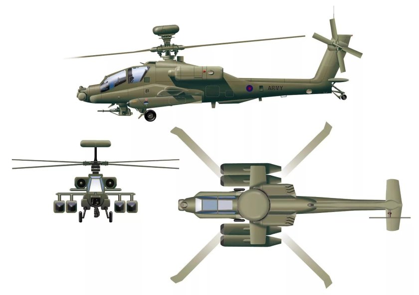Ah-64 Apache чертеж