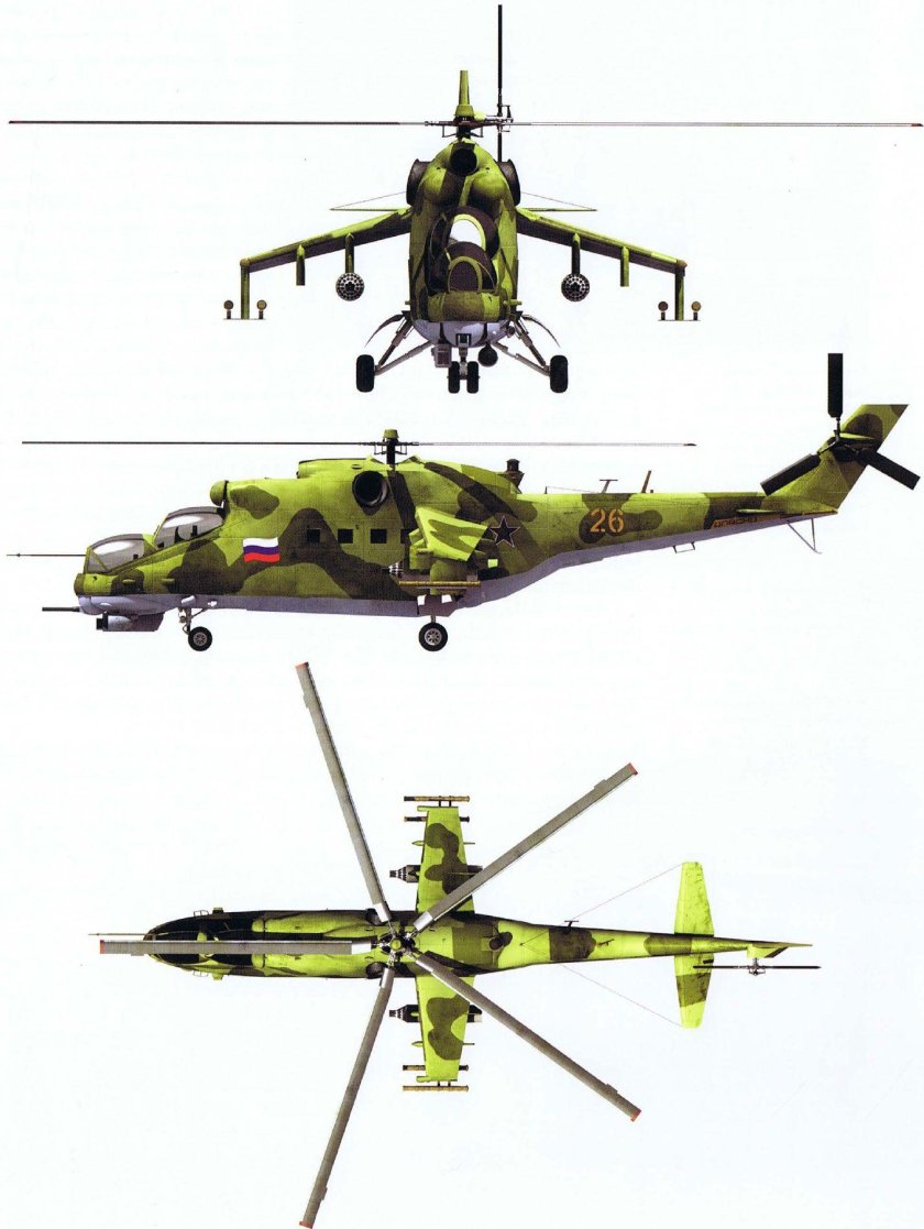 Вертолет ми 24 вид сбоку