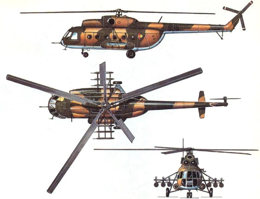Вертолет ми 8 вид сверху