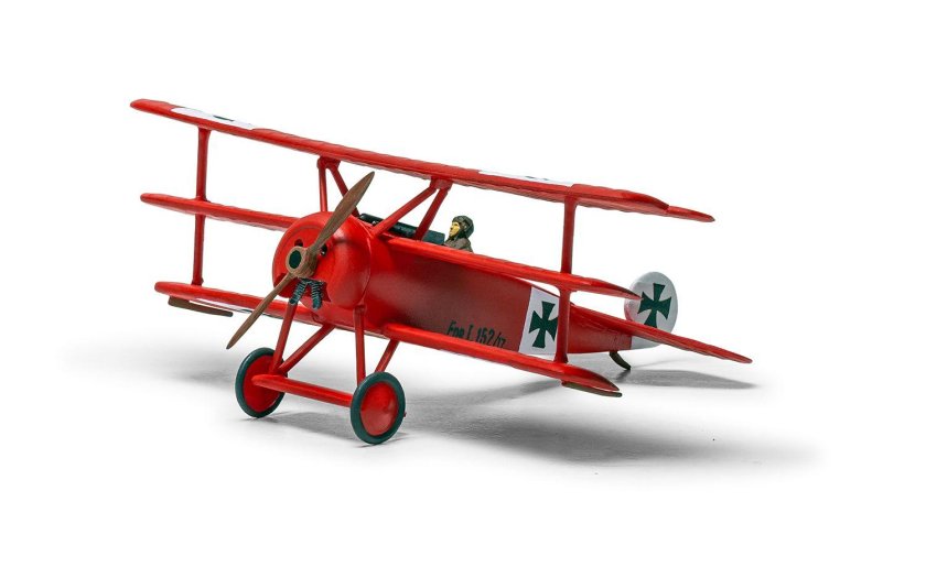 Модель триплан Фоккер с пилотом