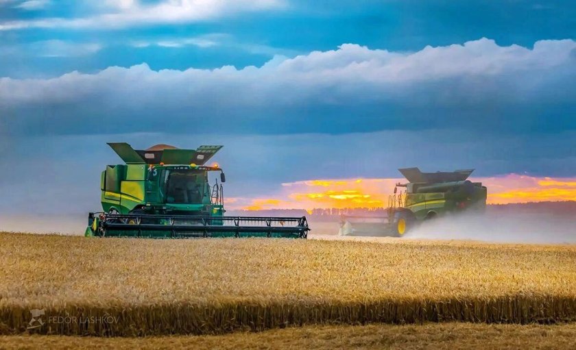 Комбайн Нива в поле