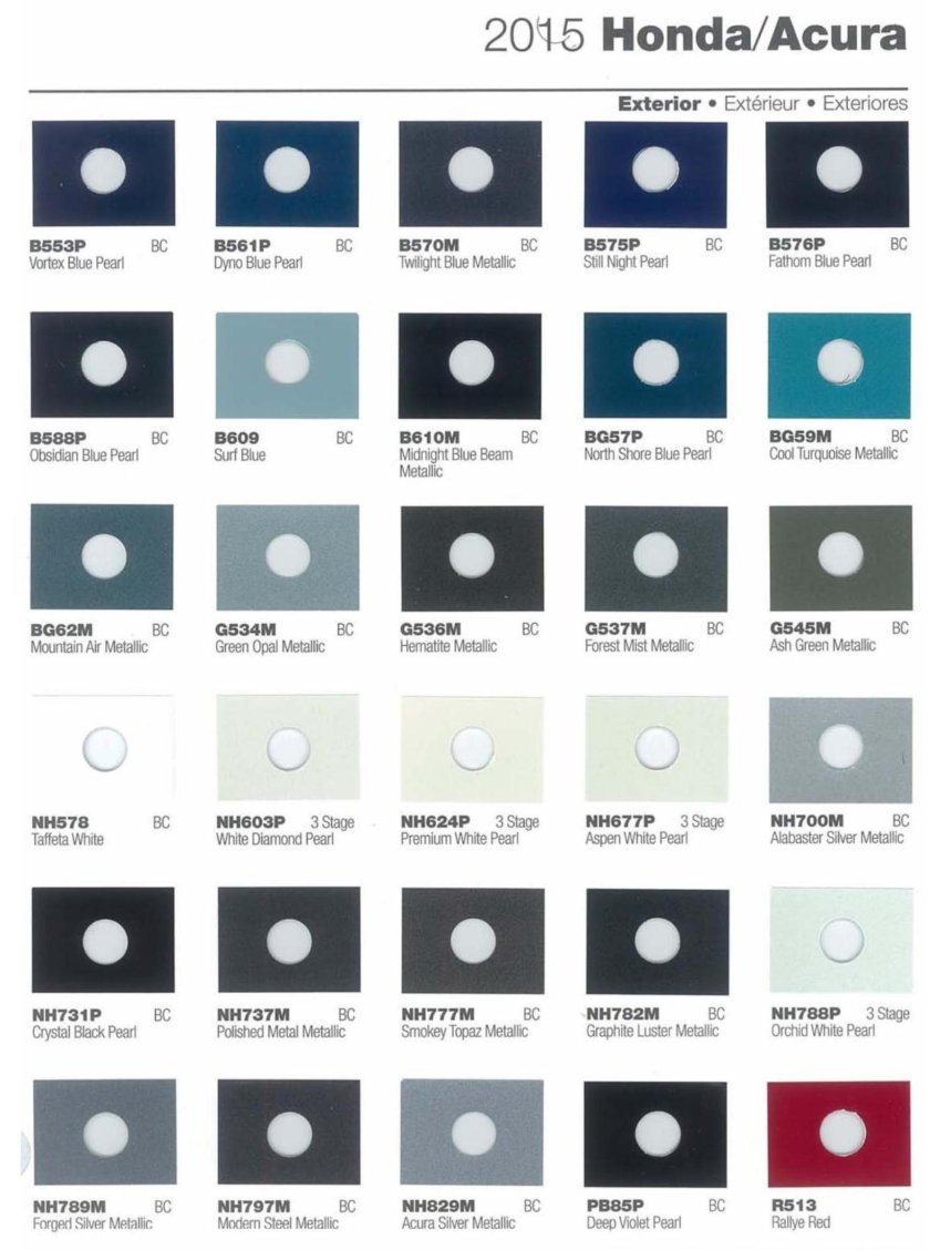 Код краски nh624p