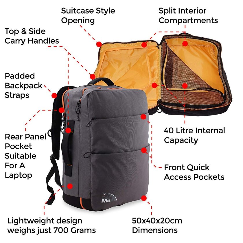 Рюкзак для ручной клади в самолете 55х40х20