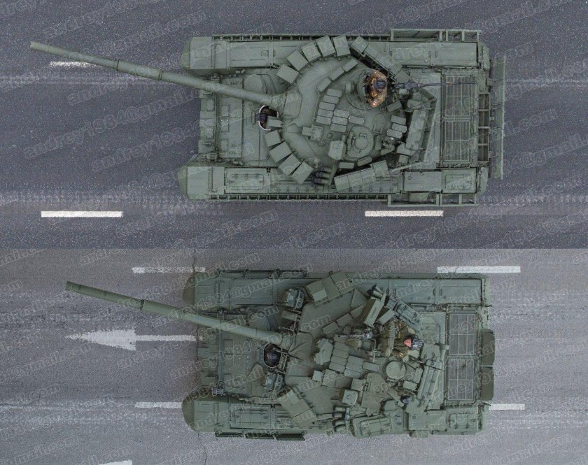 Т14 и т72 сверху