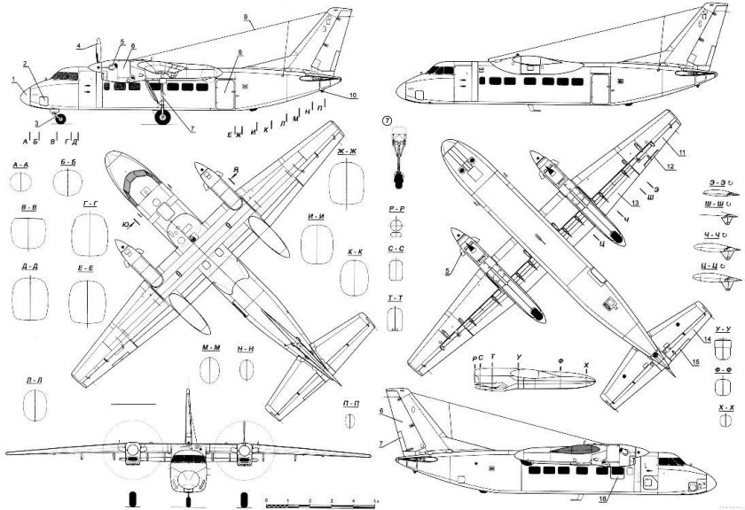 Чертеж модели самолета