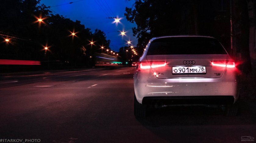 Ауди а6 фары ночью