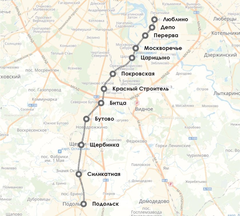 Схема электричек Подольск Царицыно