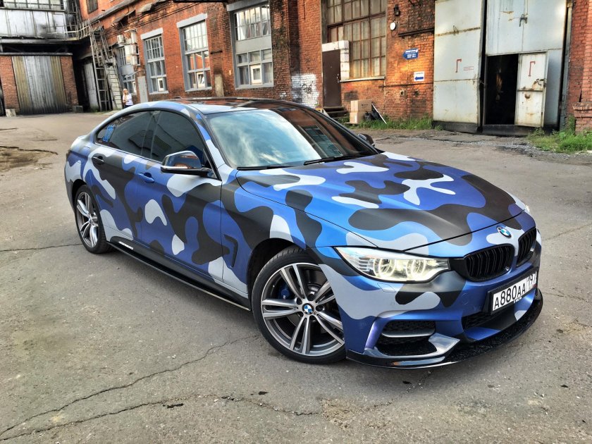 Синий камуфляж на авто