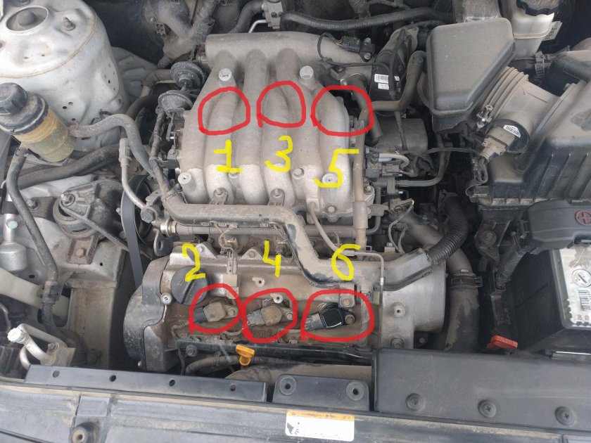 Нумерация цилиндров 2,7 Хендай