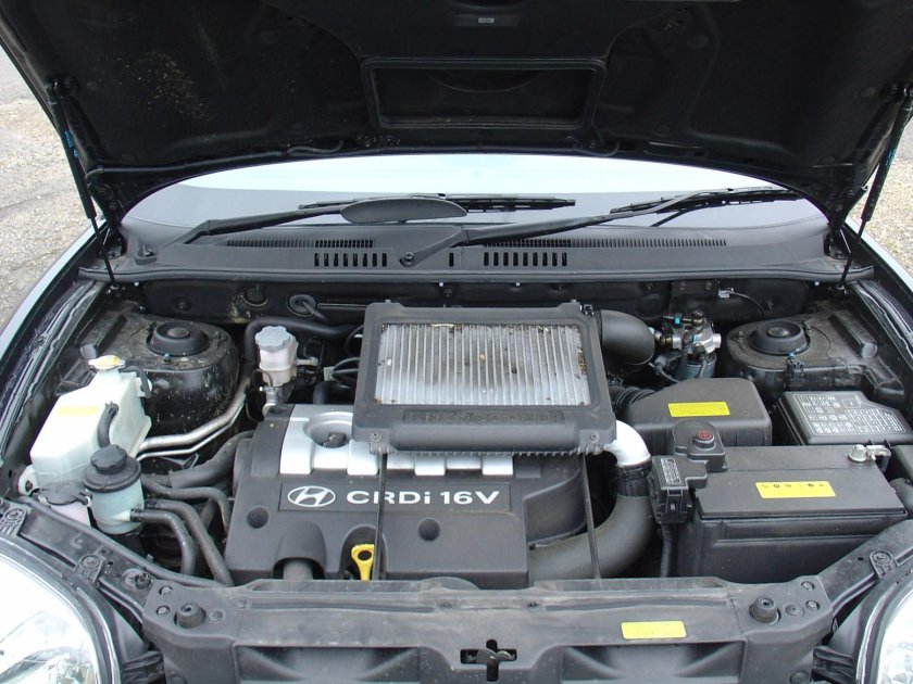 Хюндай Санта Фе Классик 2л дизель моторный отсек