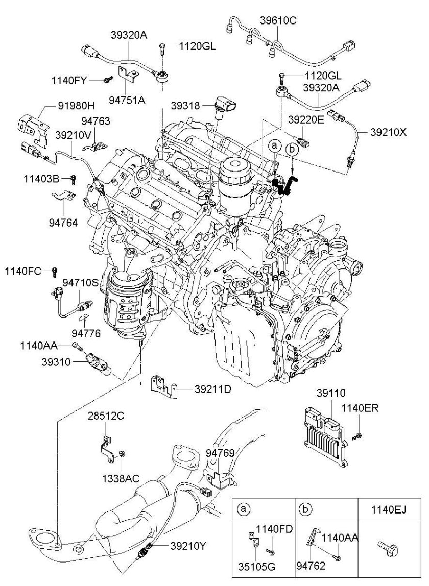 Датчик распредвала на Хундай Саната 2.0 схема