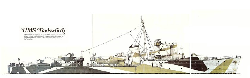 Эскортные миноносцы типа "Хант" чертеж