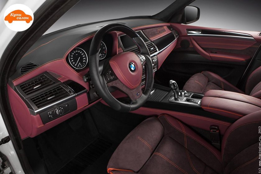 BMW x5 e70 красный салон