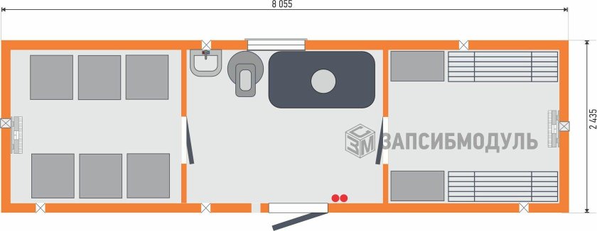 Жилой вагончик 6на2.5м