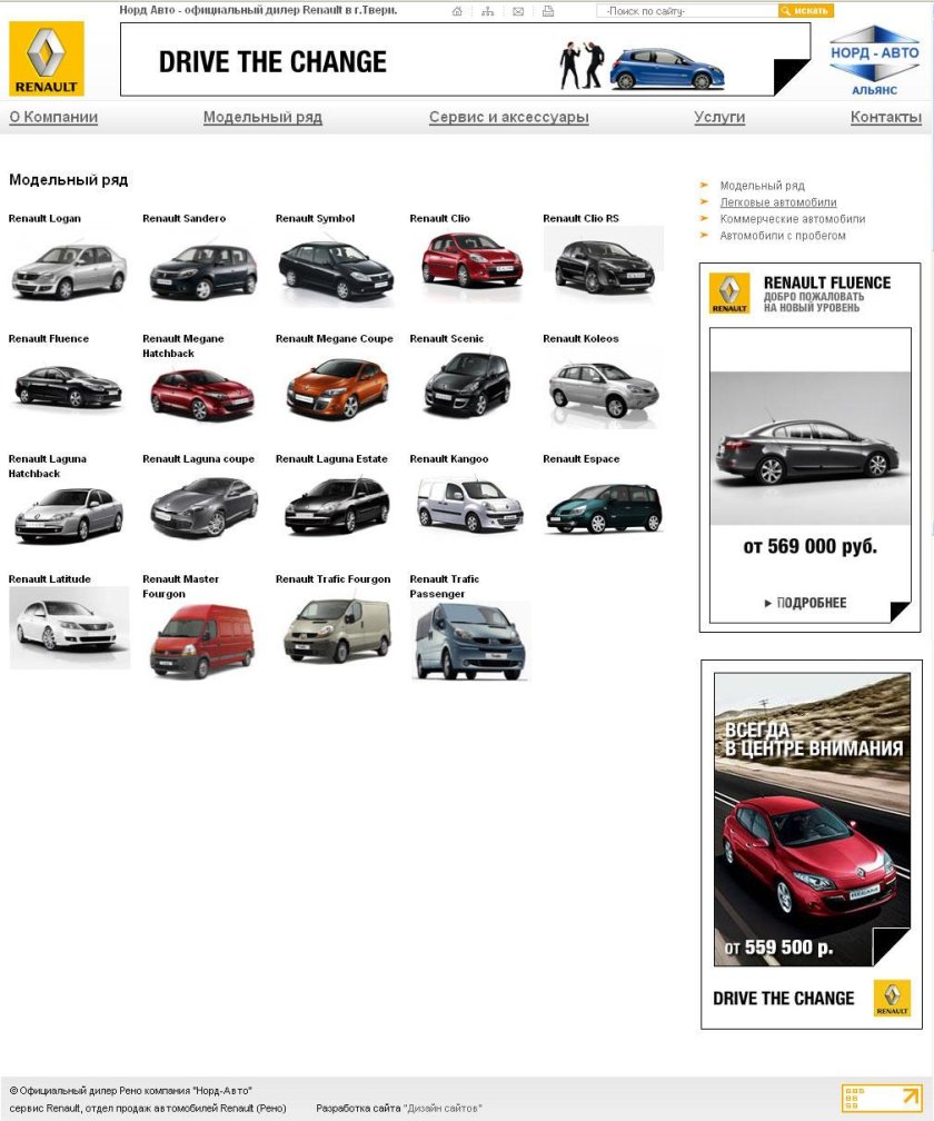 Рено линейка моделей