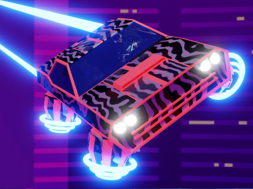 Неоновая игра с машиной