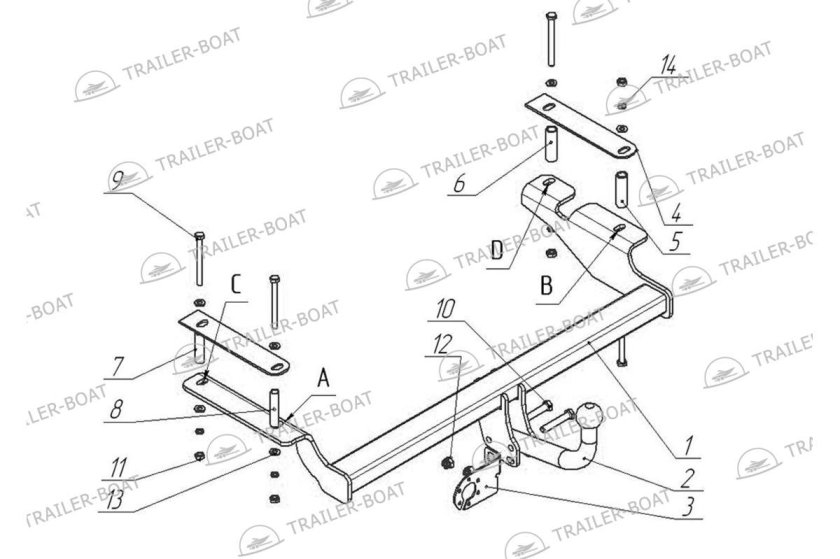Фаркоп на Chevrolet Aveo cv07