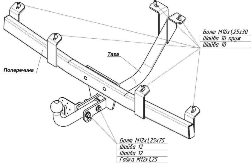 Болты крепления фаркопа нива шевроле