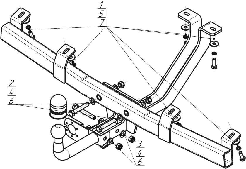 Фаркоп на шевроле ниву босал 1223-an