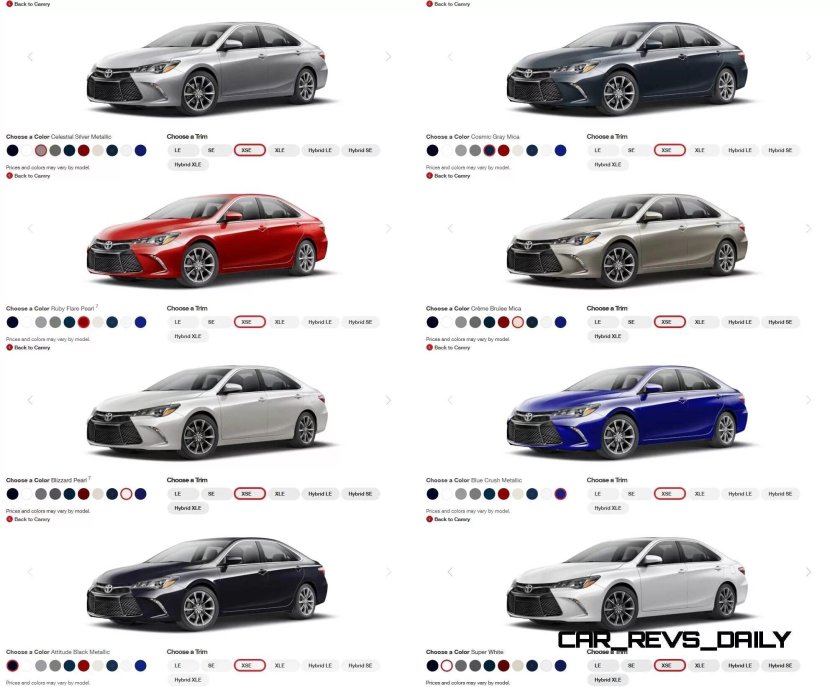 Эволюция кузова Toyota Camry