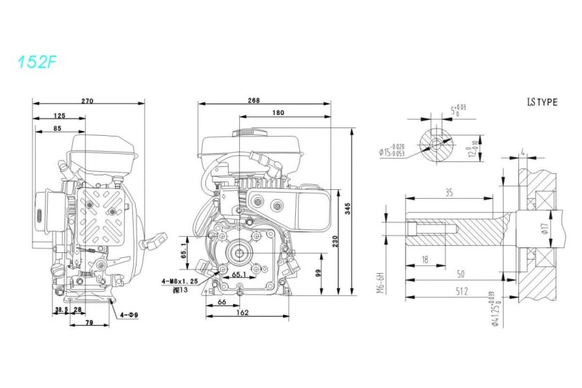 Двигатель Lifan 190 чертеж
