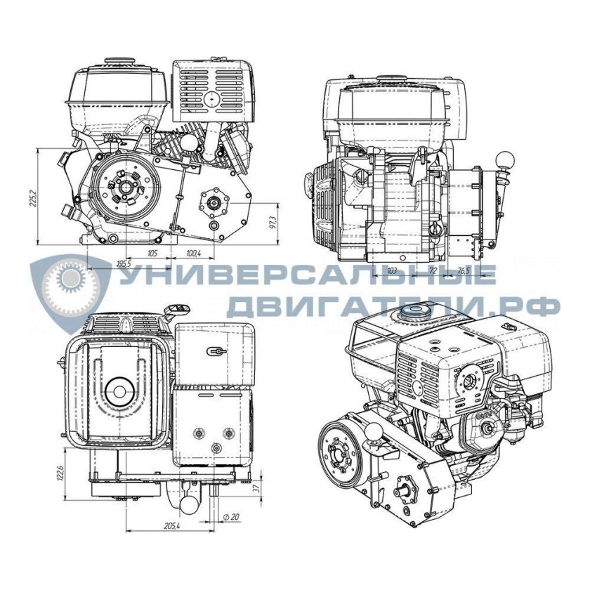 Реверс редуктор для двигателя Лифан 15 л с
