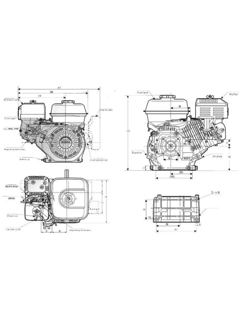 Габариты двигателя Лифан 6.5 л с