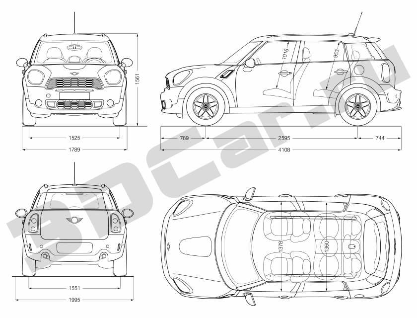 Mini Cooper Countryman 2021 габариты
