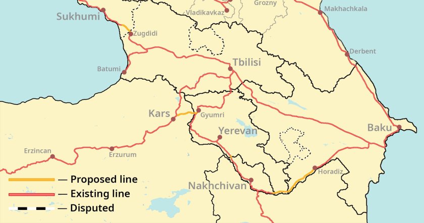 Железная дорога Грузии карта
