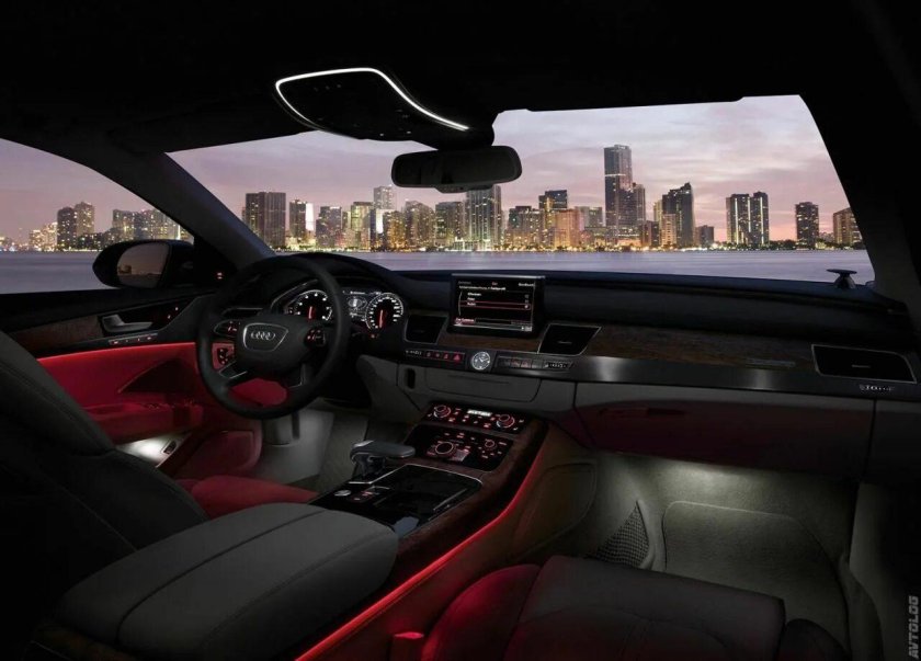 Audi a8 d4 салон ночью