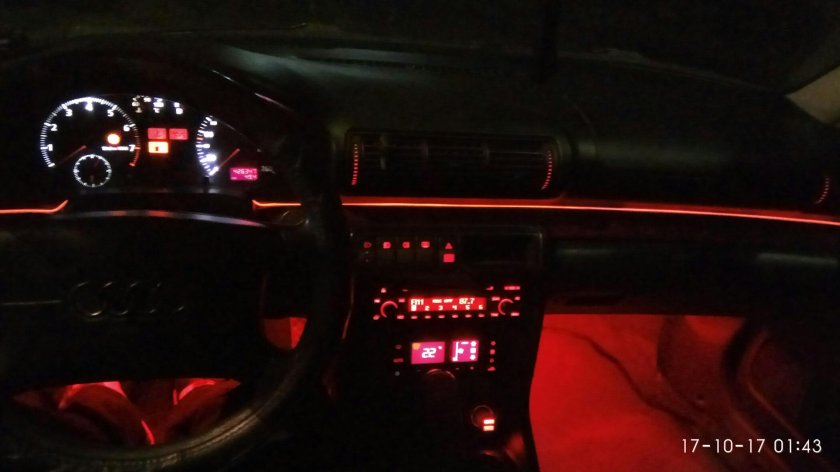 Подсветка салона Ауди 80 б4