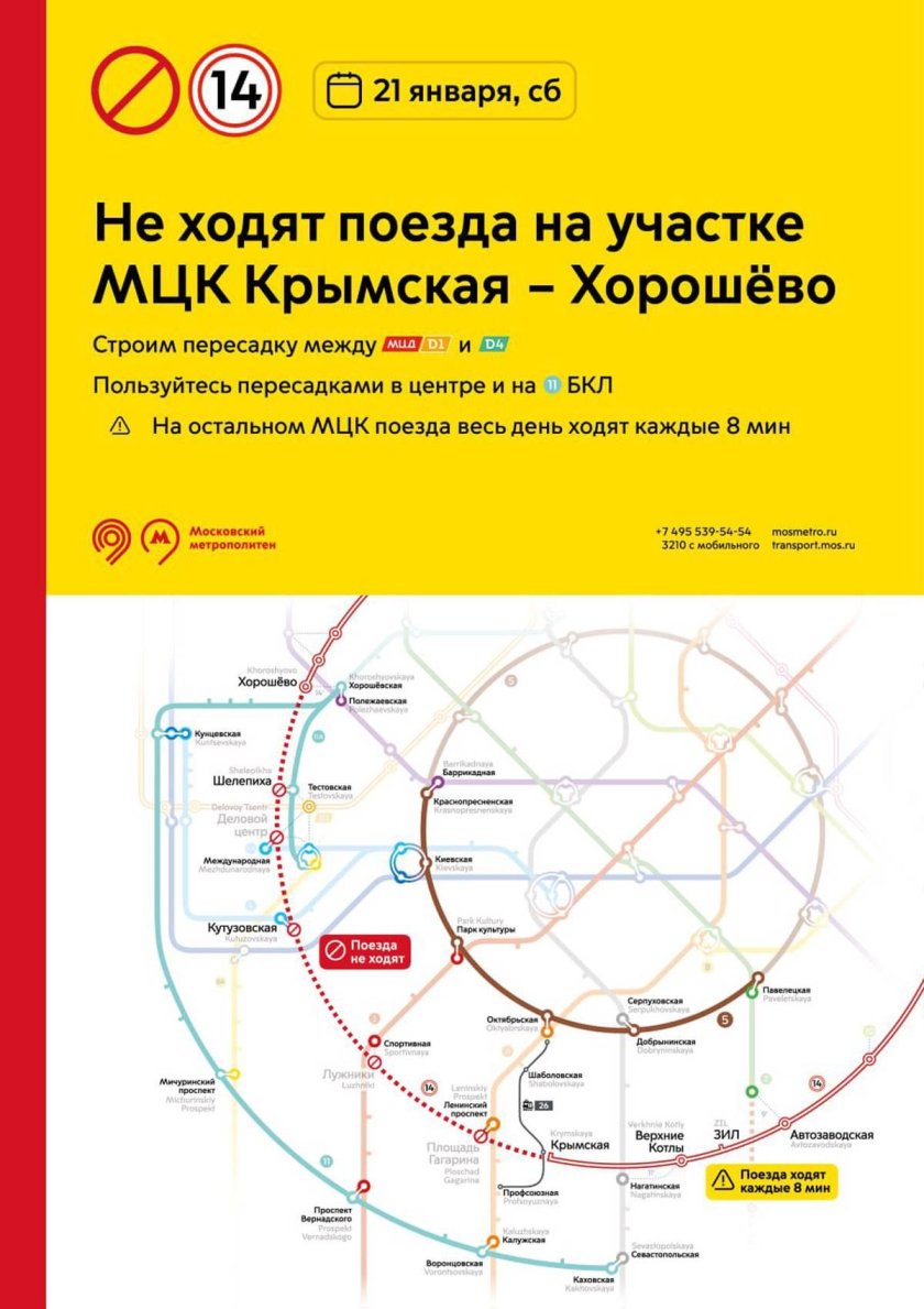 Карта МЦК Москвы