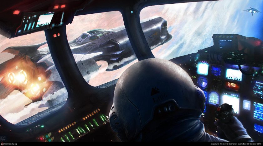 Кокпит Sci Fi Art