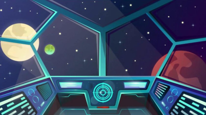 Космический корабль мультяшный