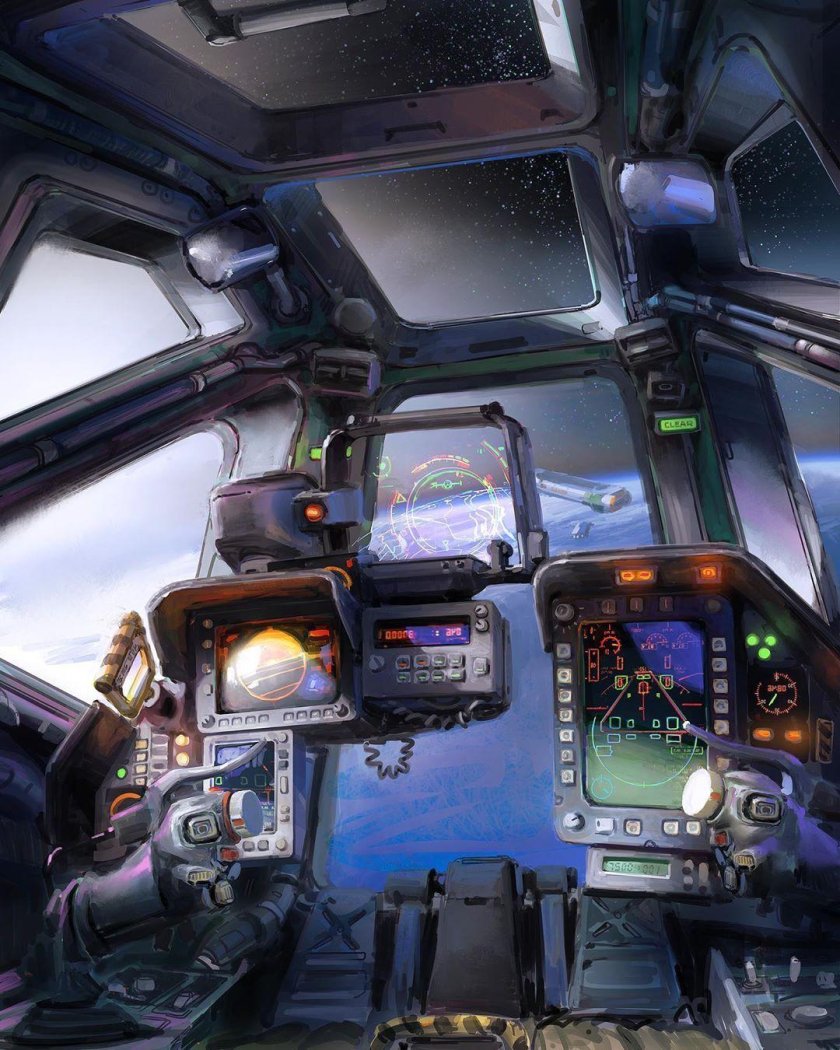 Кокпит Sci Fi Art
