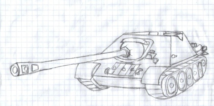 Т34 танк рисунок пошагово