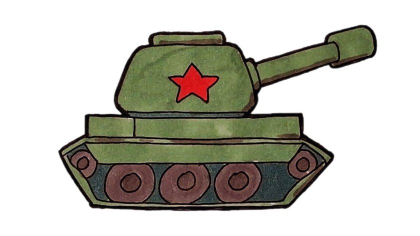 Рисование танка для детей