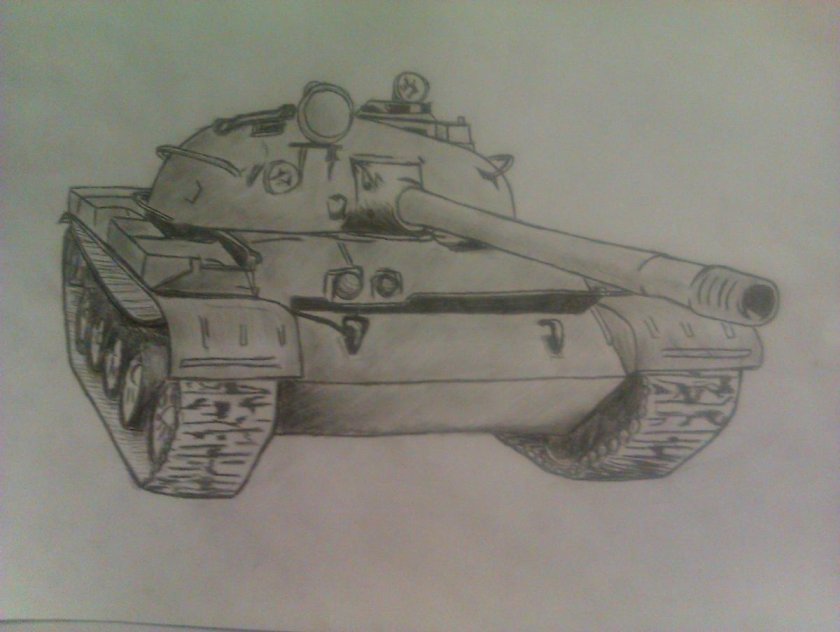 Рисунок танка карандашом