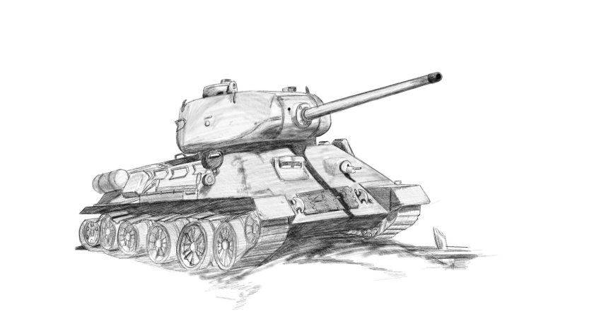 Танк т-34 рисунок
